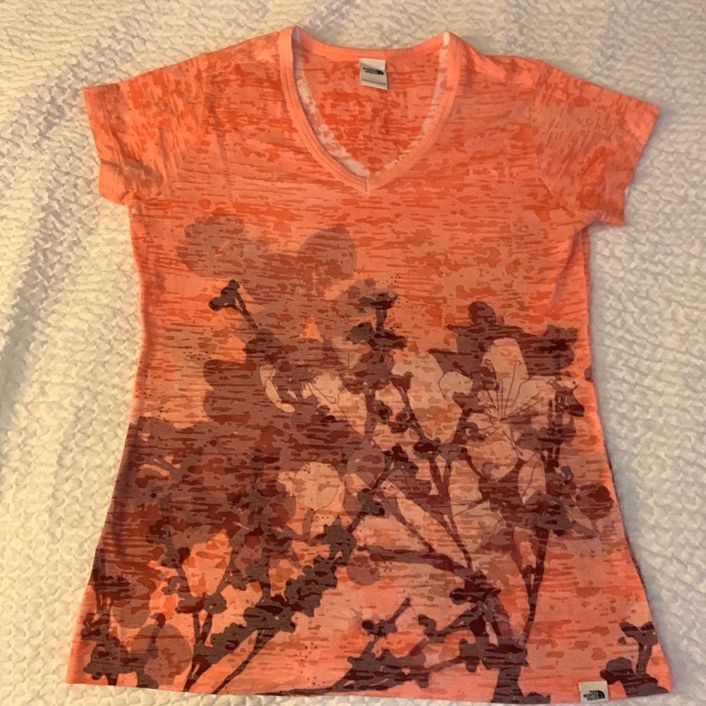 THE NORTH FACE, V neck, floral T shirt, new condition